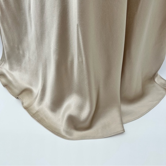 Quince Women’s 100% Washable Silk Cream Maxi Above Ankle Slip Skirt Resort Wear - Picture 4 of 16